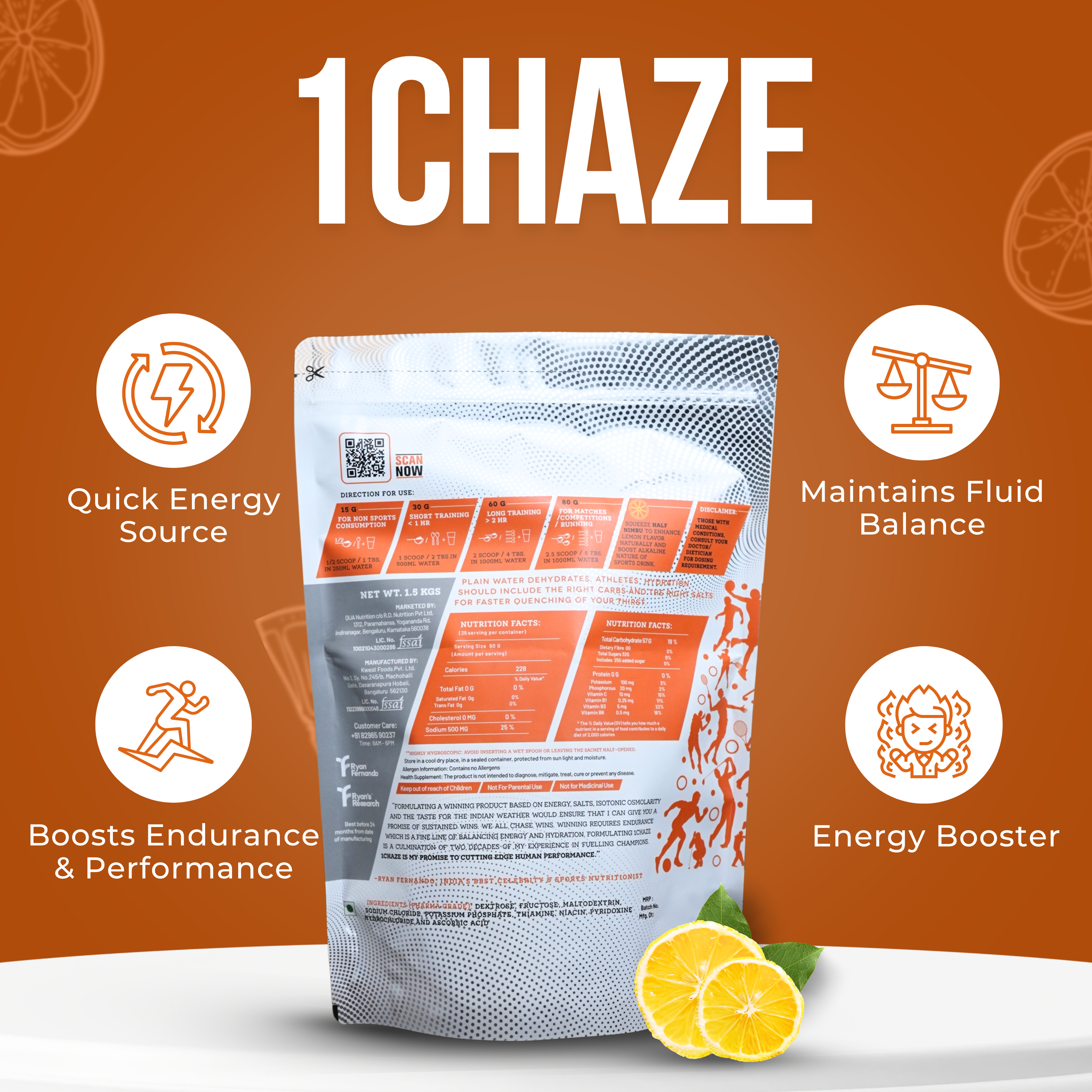 1CHAZE Isotonic Sports Drink 1.5kgs