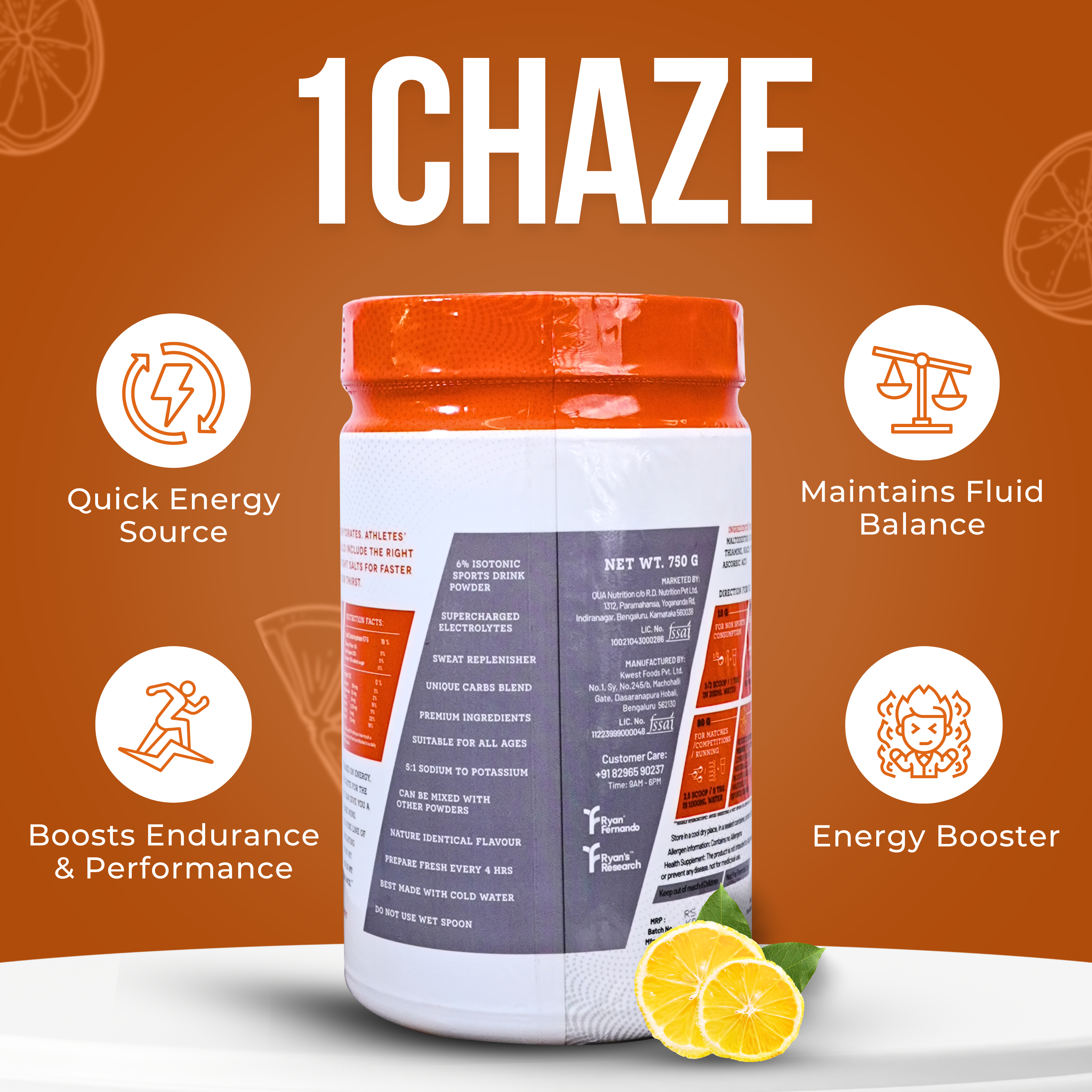 1CHAZE Isotonic Sports Drink 750gm